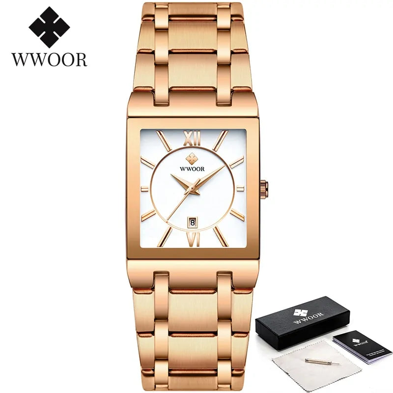 Gold Square Men's Quartz Watch