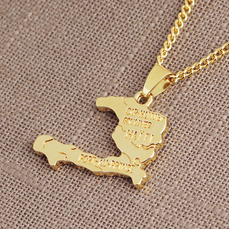 Haiti Map Necklace