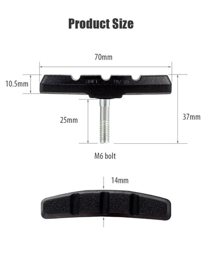 5 Pairs High Grade Cycling Bicycle Bike V Brake Pads 70mm Shoes Pads Black