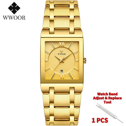 Gold Square Men's Quartz Watch