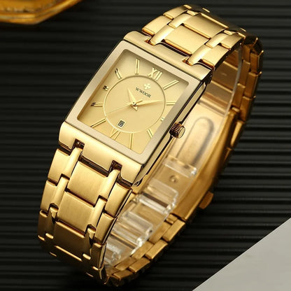 Gold Square Men's Quartz Watch