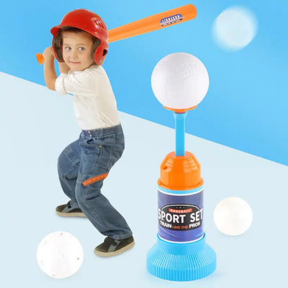 Children&#39;s Baseball Launcher Toy Set Baseball Tees Include 3 Balls Launcher Outdoor Sports Automatic Ball Toys Gifts for Toddler