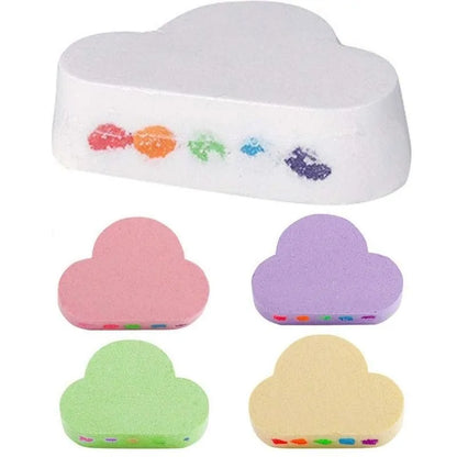 Rainbow Cloud Salt Bubble Bath Bombs Multicolor For Baby
