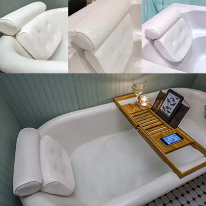 3D Mesh Spa Bath Tub Pillow with Suction Cups