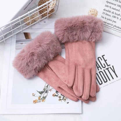 Suede Leather Sports  Warm Gloves