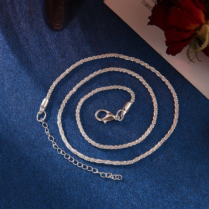 Silver Color Soft Choker Necklace For Women's