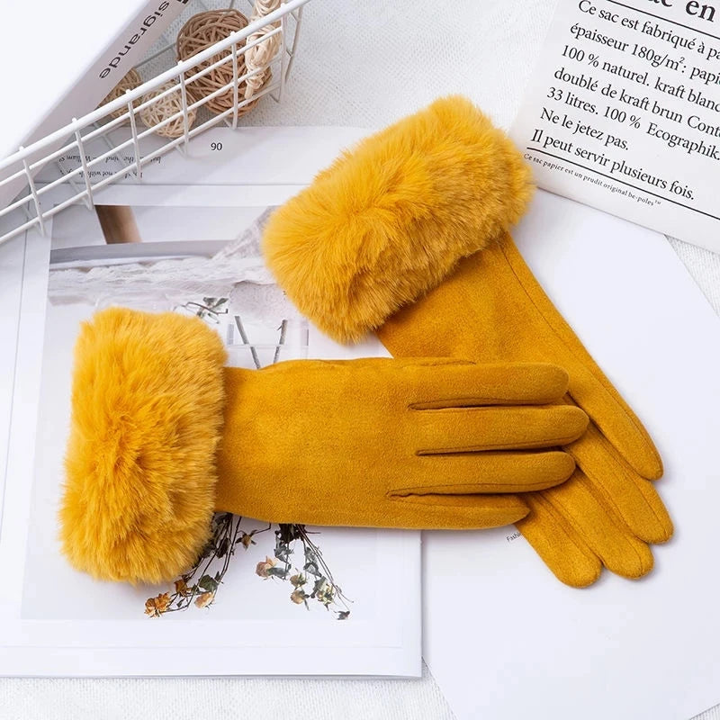 Suede Leather Sports  Warm Gloves