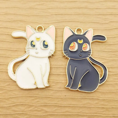 Moon Cat Charm Earring Pendant