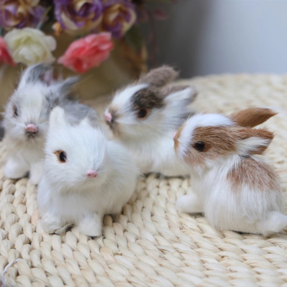 Juguetes de peluche de conejo de bolsillo de animales de simulación