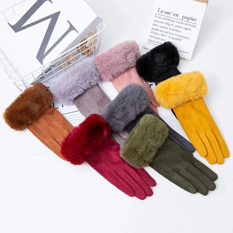 Suede Leather Sports  Warm Gloves