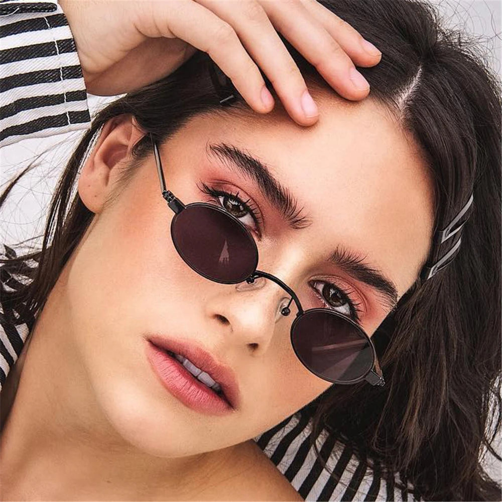 Fashion Small Oval Sunglasses for Women's