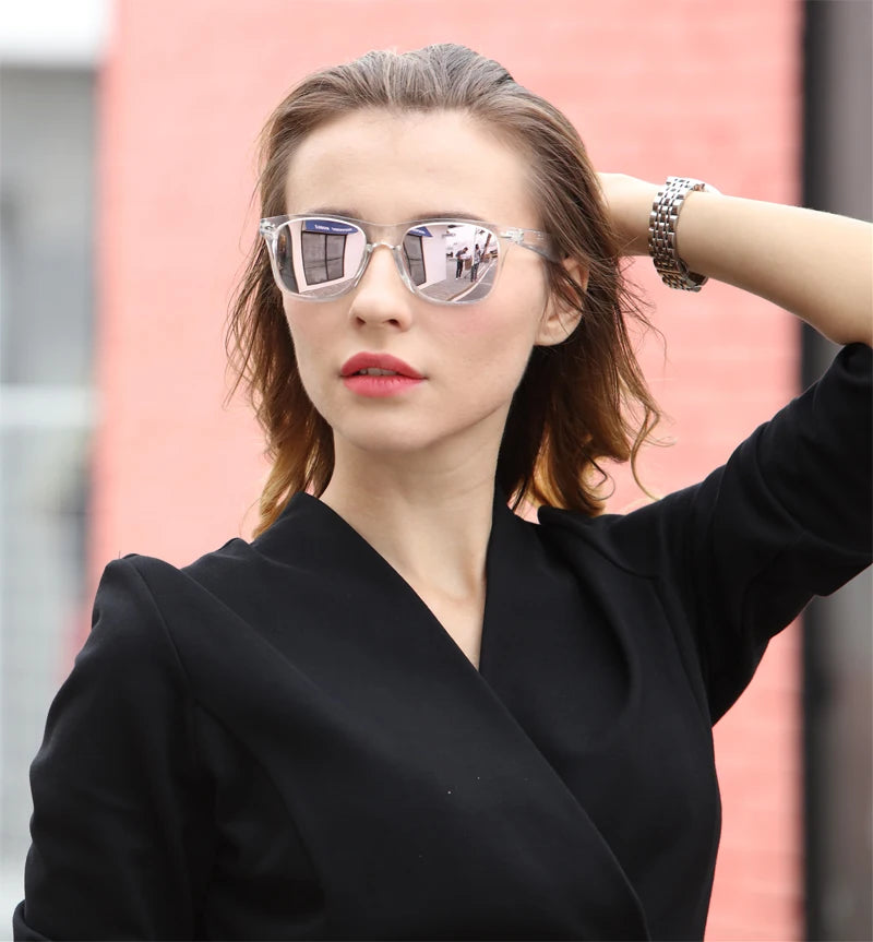 Gafas de sol polarizadas con espejo de moda para mujer