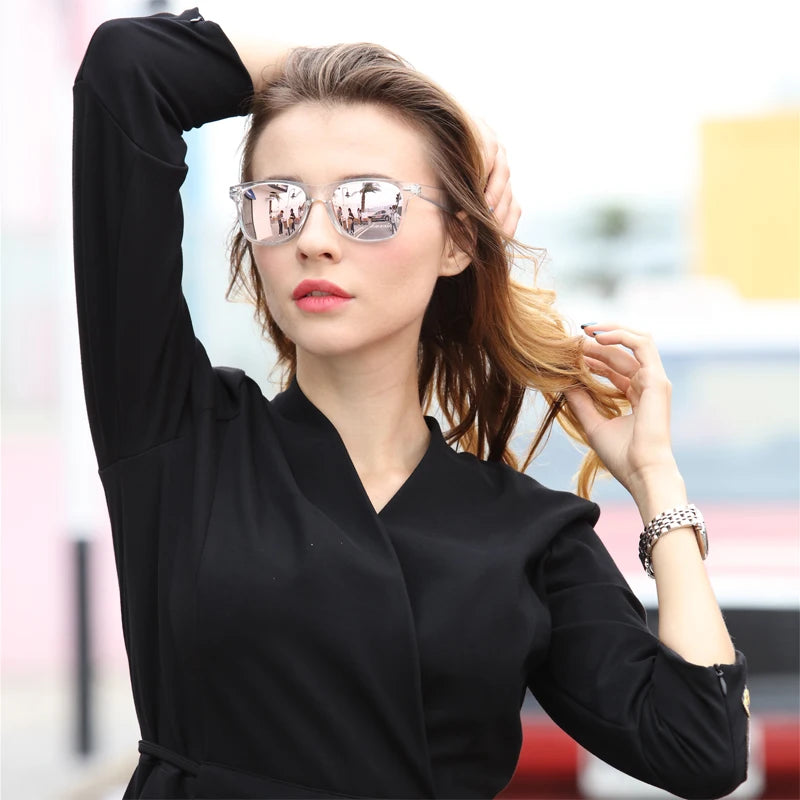 Gafas de sol polarizadas con espejo de moda para mujer