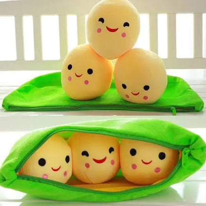 Cute Soft plush bean pea shape sleeping pillow For Kids