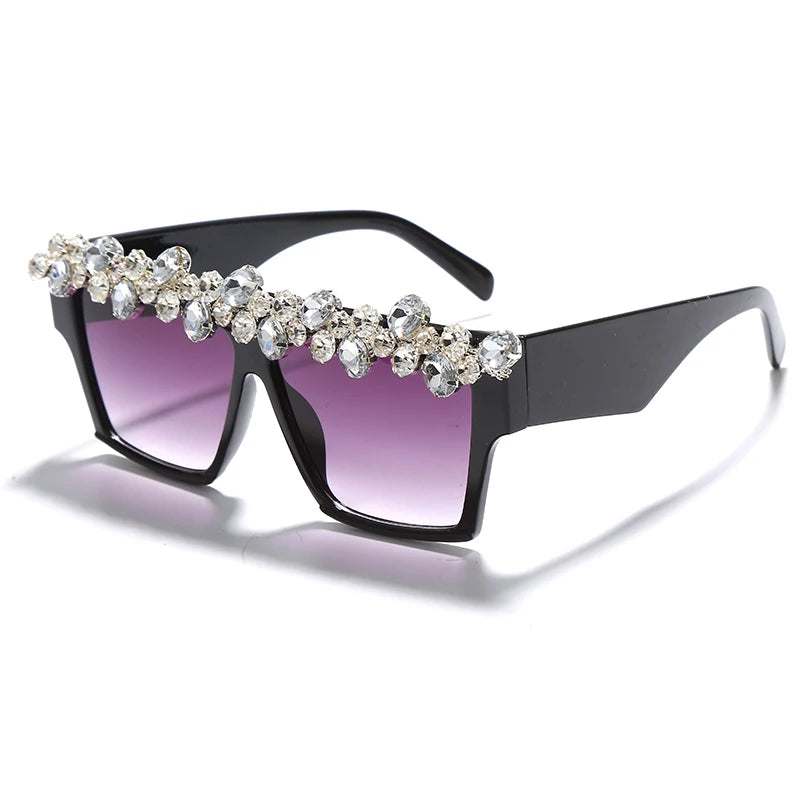 Gafas de sol cuadradas con diamantes de moda para mujer