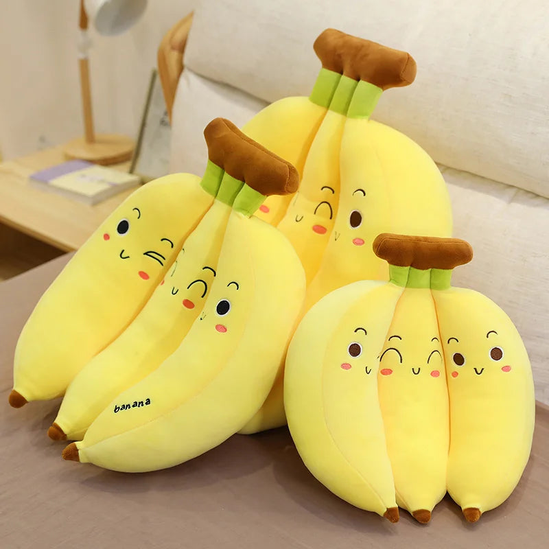 Oreiller en peluche banane de dessin animé créatif