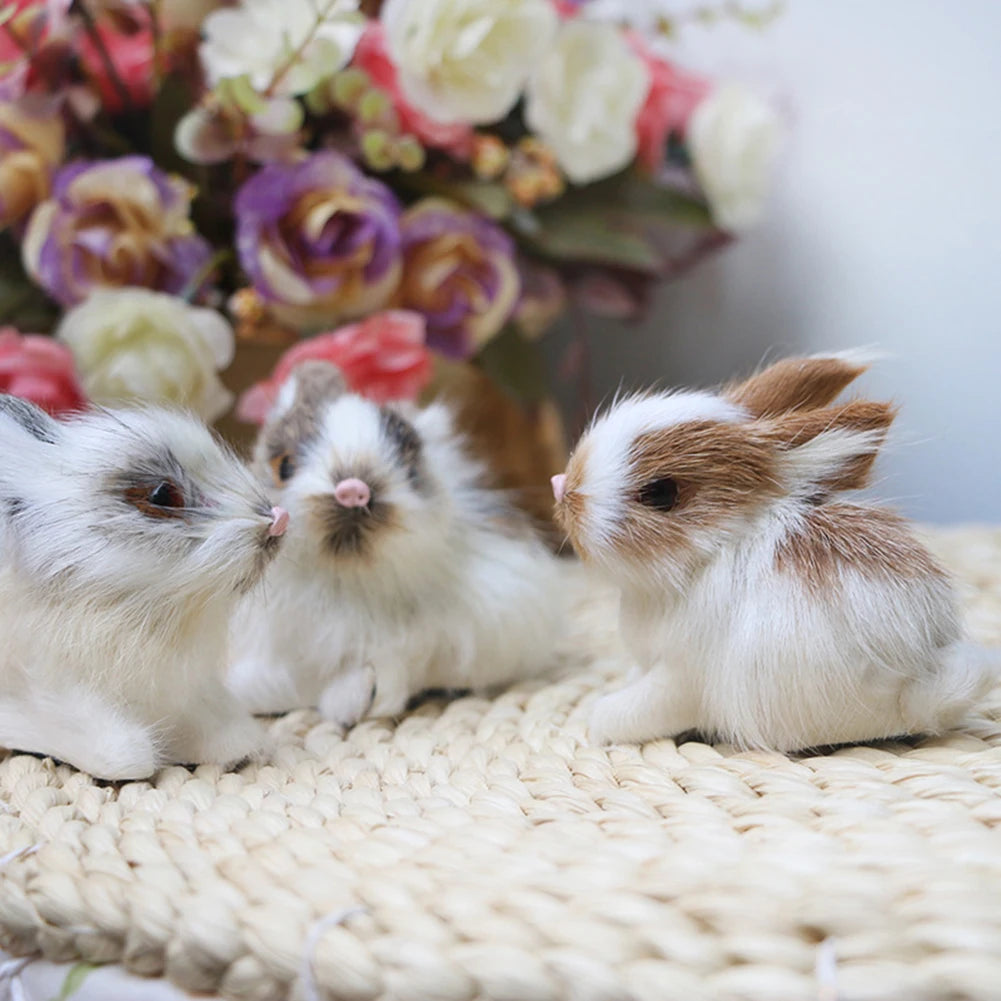 Juguetes de peluche de conejo de bolsillo de animales de simulación