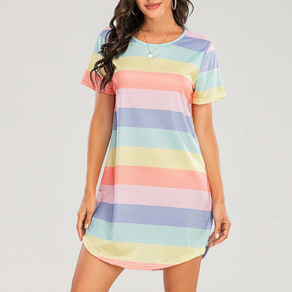Sexy Rainbow Sexy Long Dressing Gown For Women's