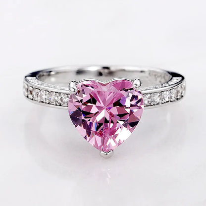 Bague coeur de luxe à la mode pour femmes