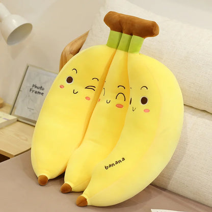 Oreiller en peluche banane de dessin animé créatif