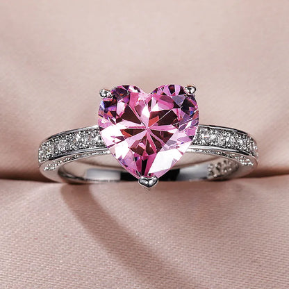 Bague coeur de luxe à la mode pour femmes