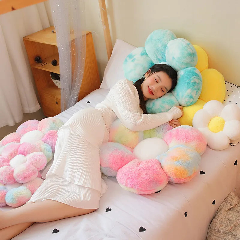 Furry Flower Plush Pillow For Home Decoration And Kids