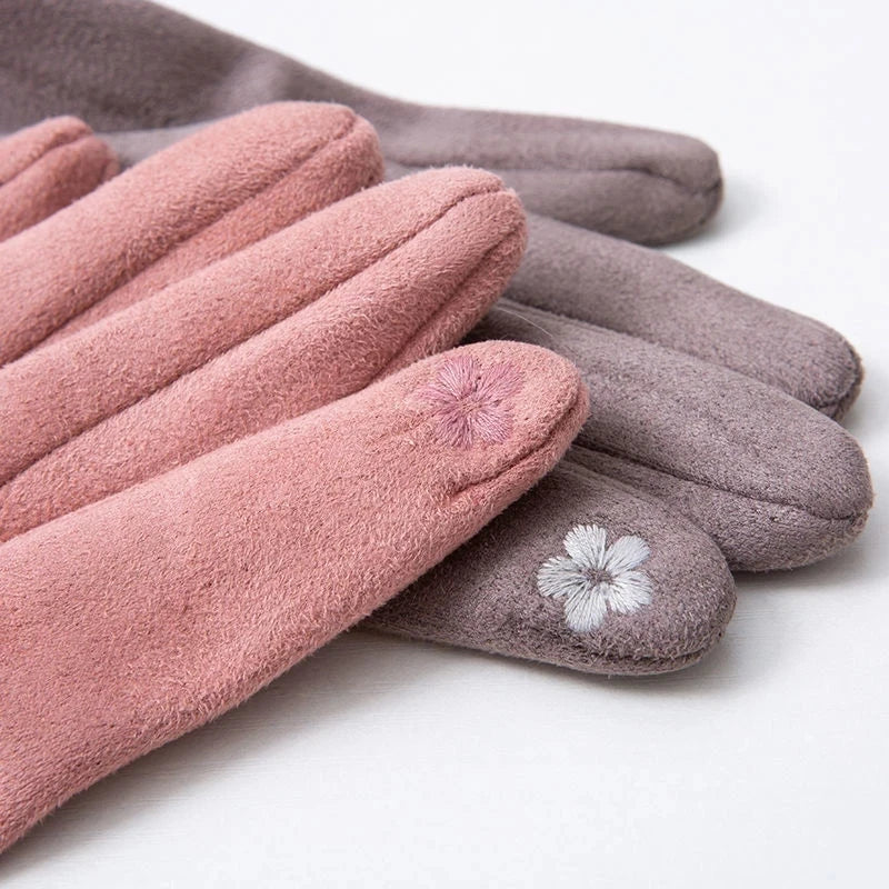 Suede Leather Sports  Warm Gloves