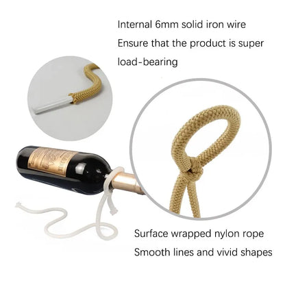 Creative Suspended Rope Wine Rack