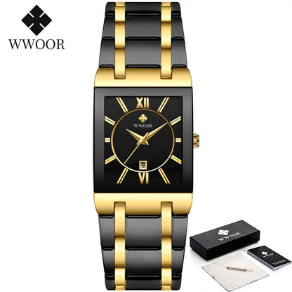 Gold Square Men's Quartz Watch