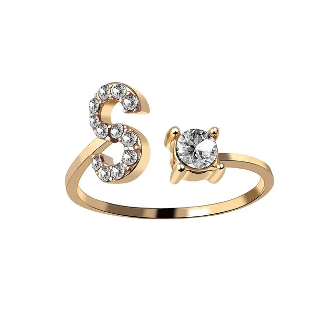 Initial Letter Rings for Women: Adjustable A-Z Fashion Jewelry Gift