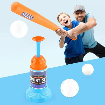 Children&#39;s Baseball Launcher Toy Set Baseball Tees Include 3 Balls Launcher Outdoor Sports Automatic Ball Toys Gifts for Toddler