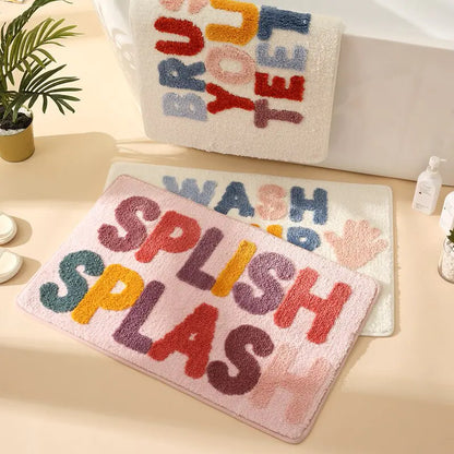 Inyahome Bathroom Rugs Non-Slip Bath Mat Luxury Soft Absorbent Plush Microfiber Bath mats for Bathroom Carpet for Tub Shower