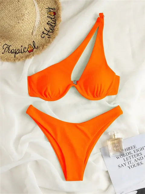 Solid Ribbed Bikini Set Chic