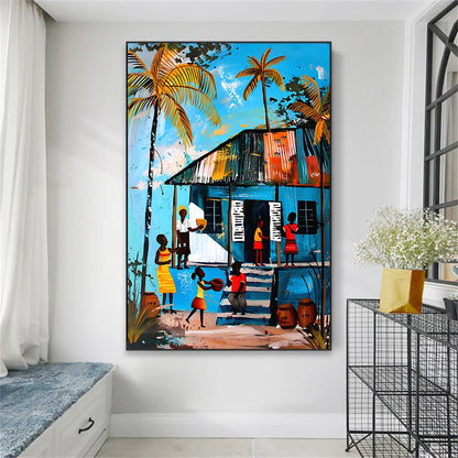 Tropical Landscape Poster Haitian Oil Painting