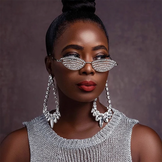 Lunettes de soleil sexy à paillettes de diamant pour femmes