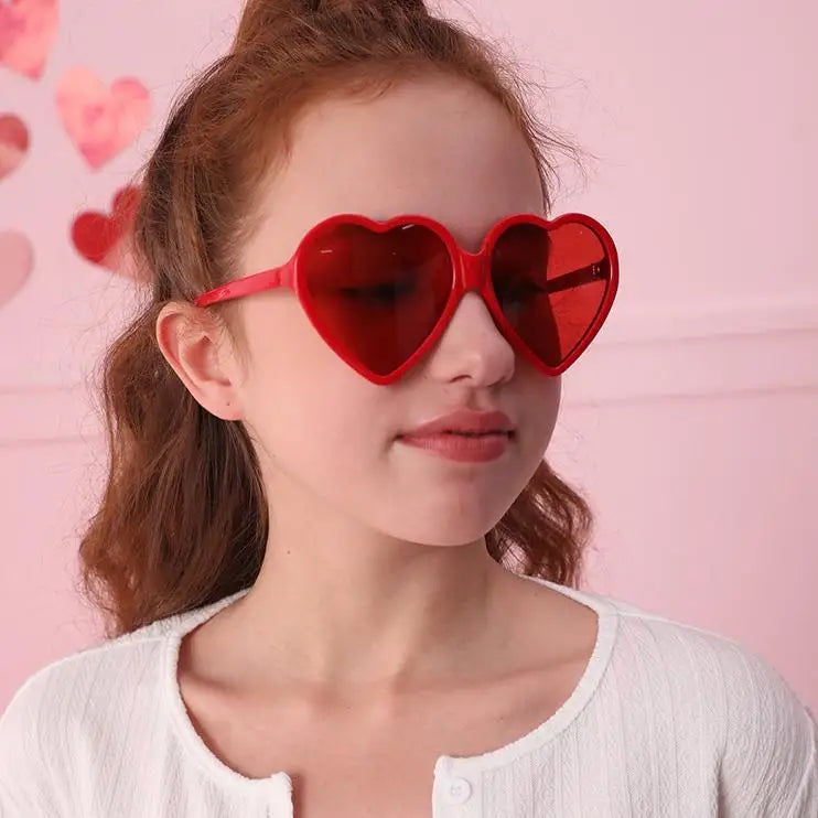 Gafas de sol de corazón sin montura de moda para mujer