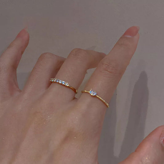 Anillos de corazón de circón de lujo para mujer