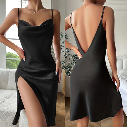 Robe de chambre sexy dos nu pour femme