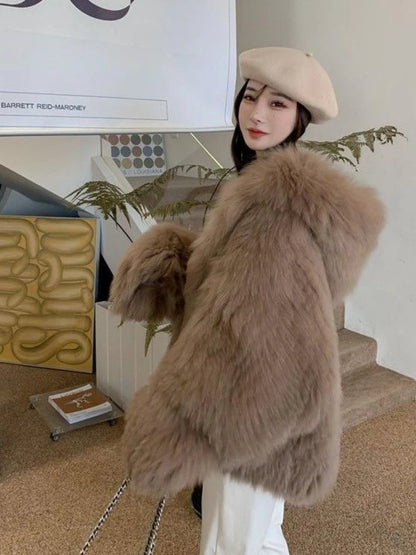 Simulation Fox Fur Fur Coat For Women