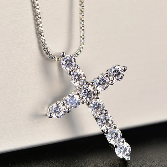 Cross Crystal Necklace For Women's