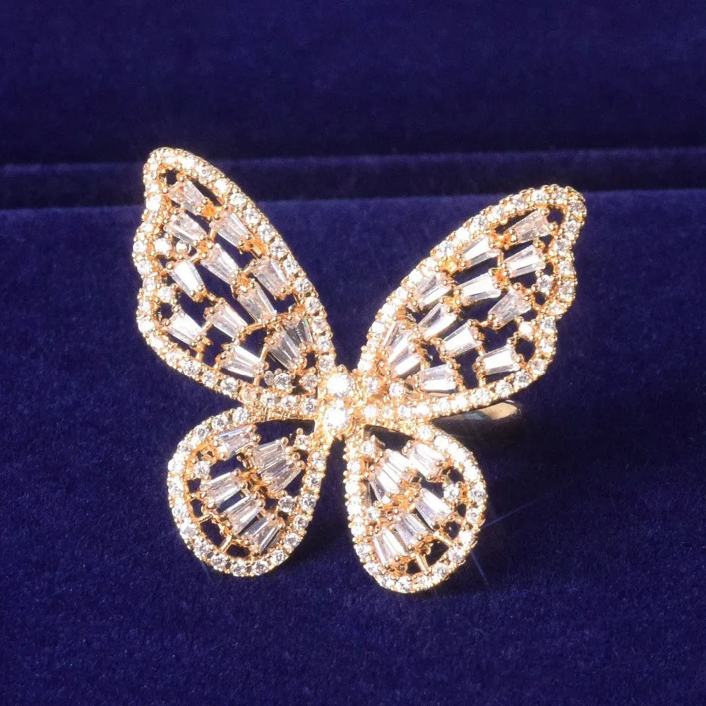 Anillo de mariposa de moda para mujer