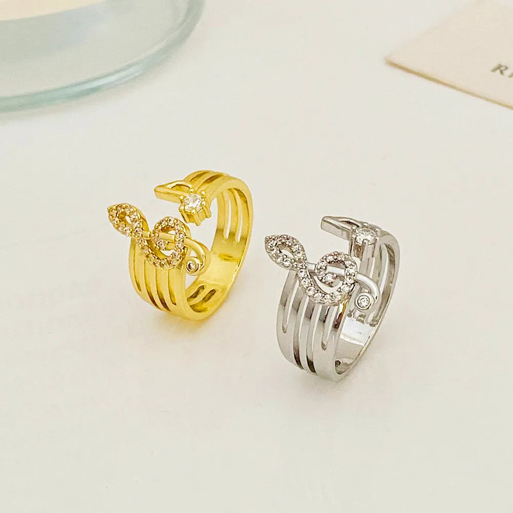 Fashion Music Note Ring For Women's