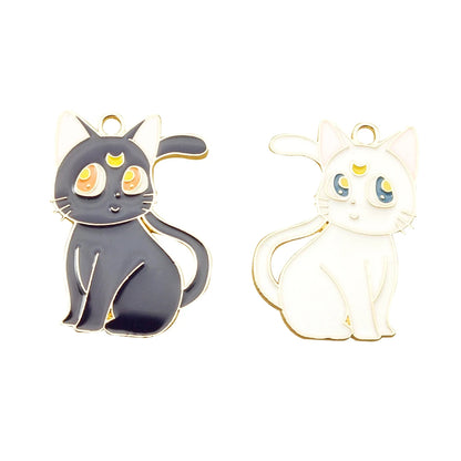 Moon Cat Charm Earring Pendant