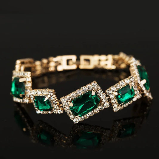 Bracelet tendance vert et or pour femme