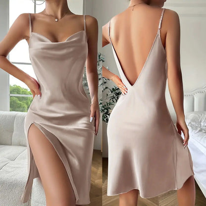 Robe de chambre sexy dos nu pour femme