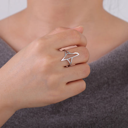 Cazador anillos ajustables con mapa de Israel y Palestina para mujeres y hombres, joyería de acero inoxidable, anillos de dedo de campo, regalo 2024, venta al por mayor