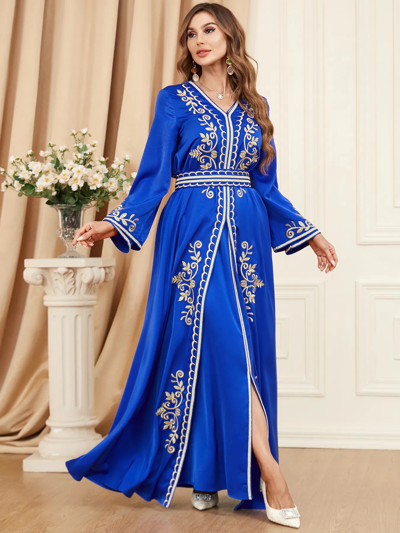 2 Piece Lace-Up Muslim Dress