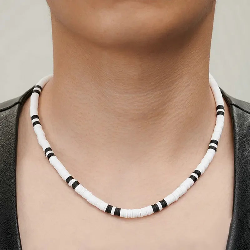 Simple Black & White Necklace For Women's