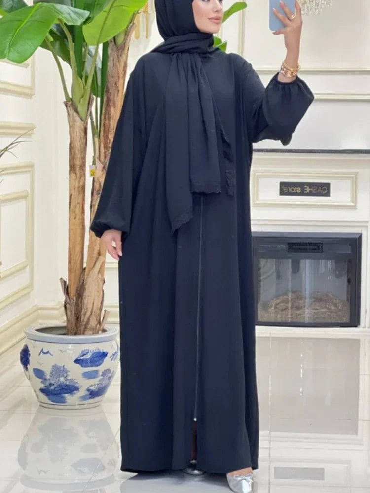 Lace Hijab Hooded Dress