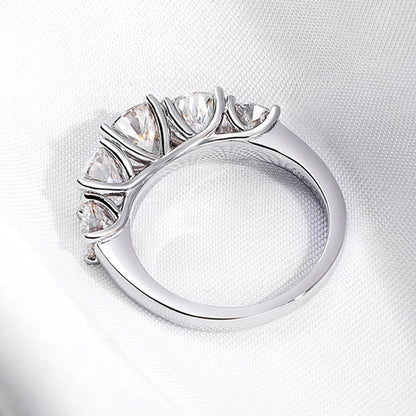 18k Plated All Moissanite Ring For Women's
